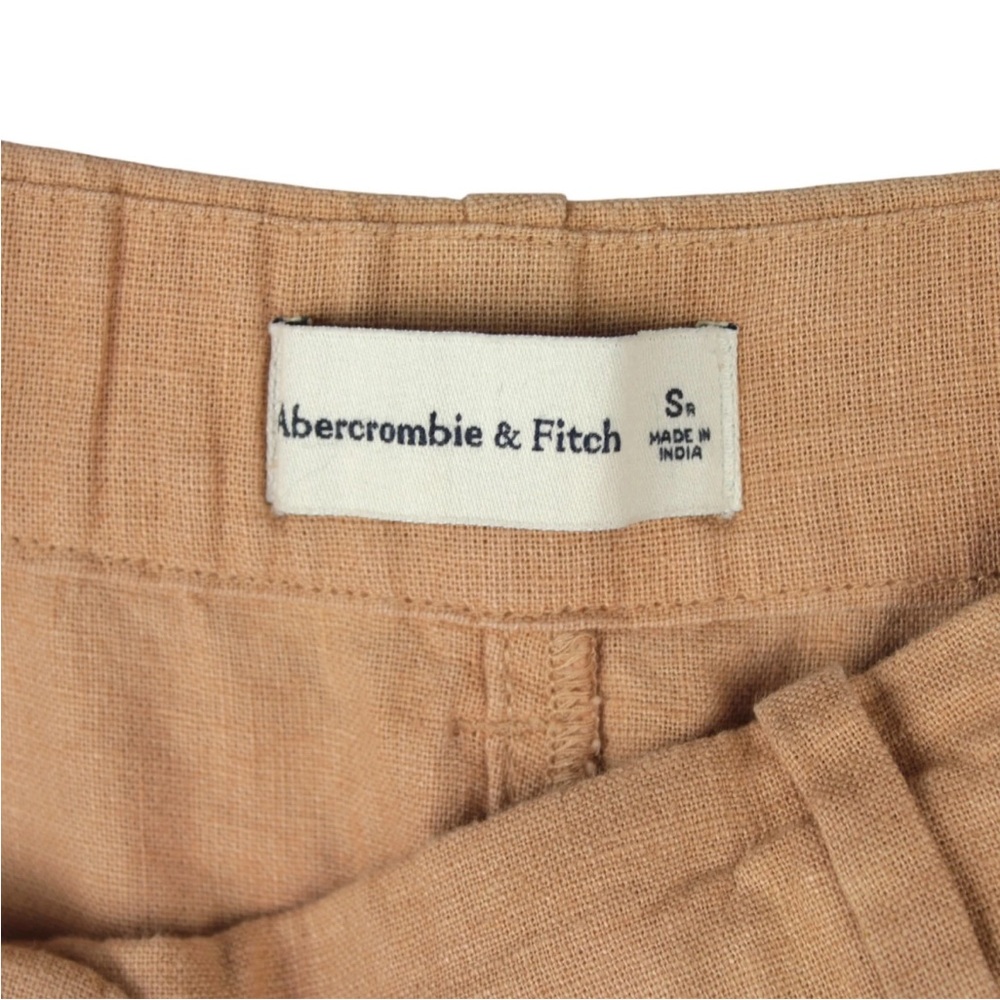 Abercrombie & Fitch Linen Blend Wide Leg Pant Trouser Tan Brown Size Small Baggy - Picture 5 of 10